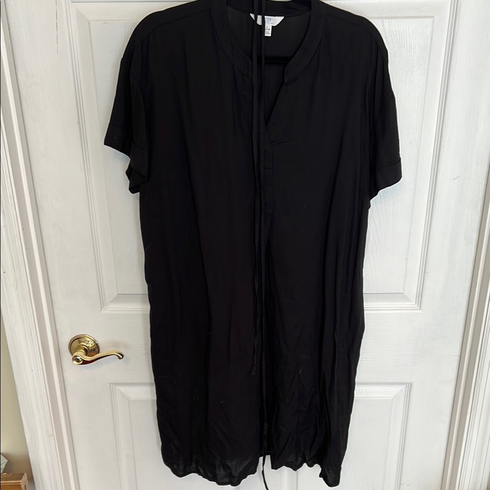 Time and Tru Black Midi Dress with Soft Fabric
